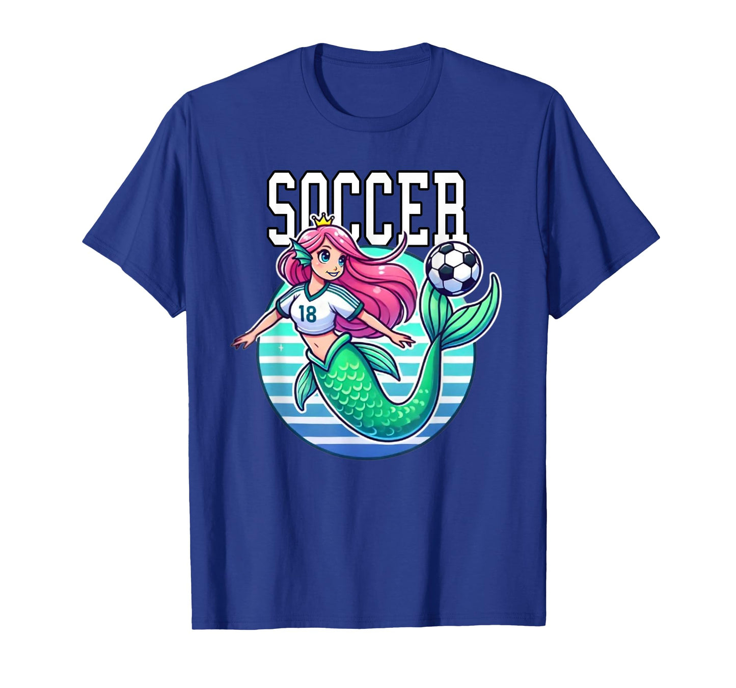 Soccer Mermaid Playing Soccer T-Shirt