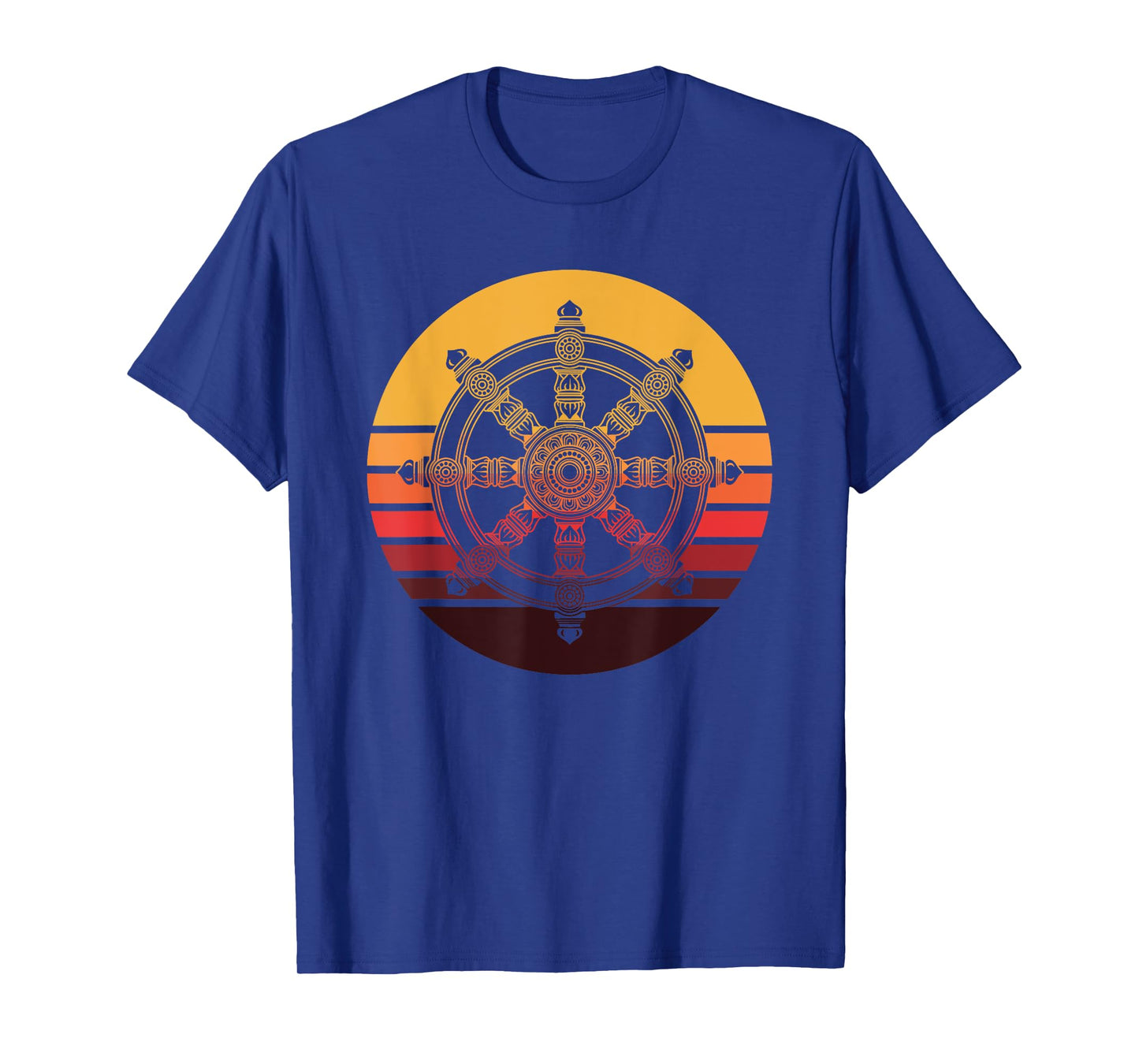 Retro Dharmachakra Hindu Sanskrit Buddhist Dharma Wheel T-Shirt
