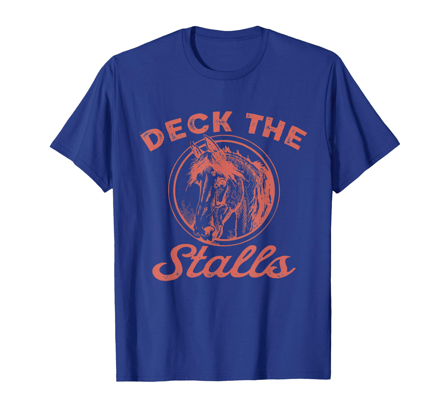 Women Deck the Stalls Horse Christmas Funny Horse Rider T-Shirt
