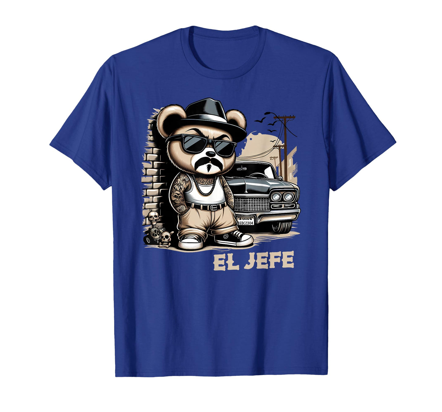 EL JEFE Hip Hop Teddy Bear Lowrider Shirt Chicano Cholo T-Shirt