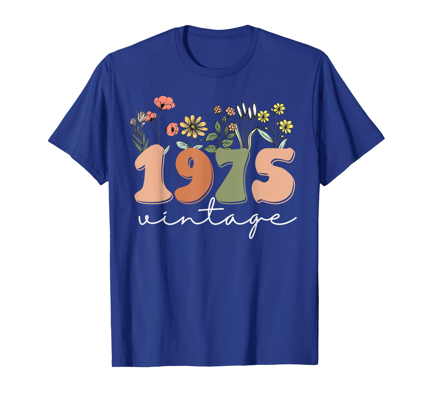 50 Years Old Vintage 1975 50th Birthday Tee Wildflower Women T-Shirt