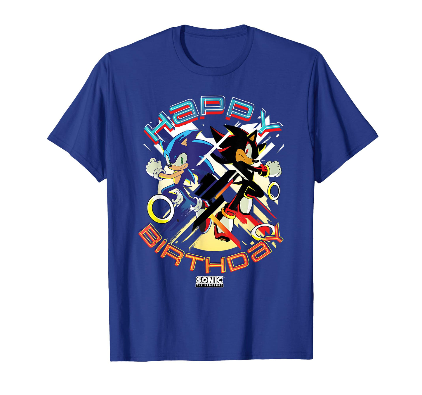 Sonic The Hedgehog Happy Birthday Sonic Shadow Chest Poster T-Shirt