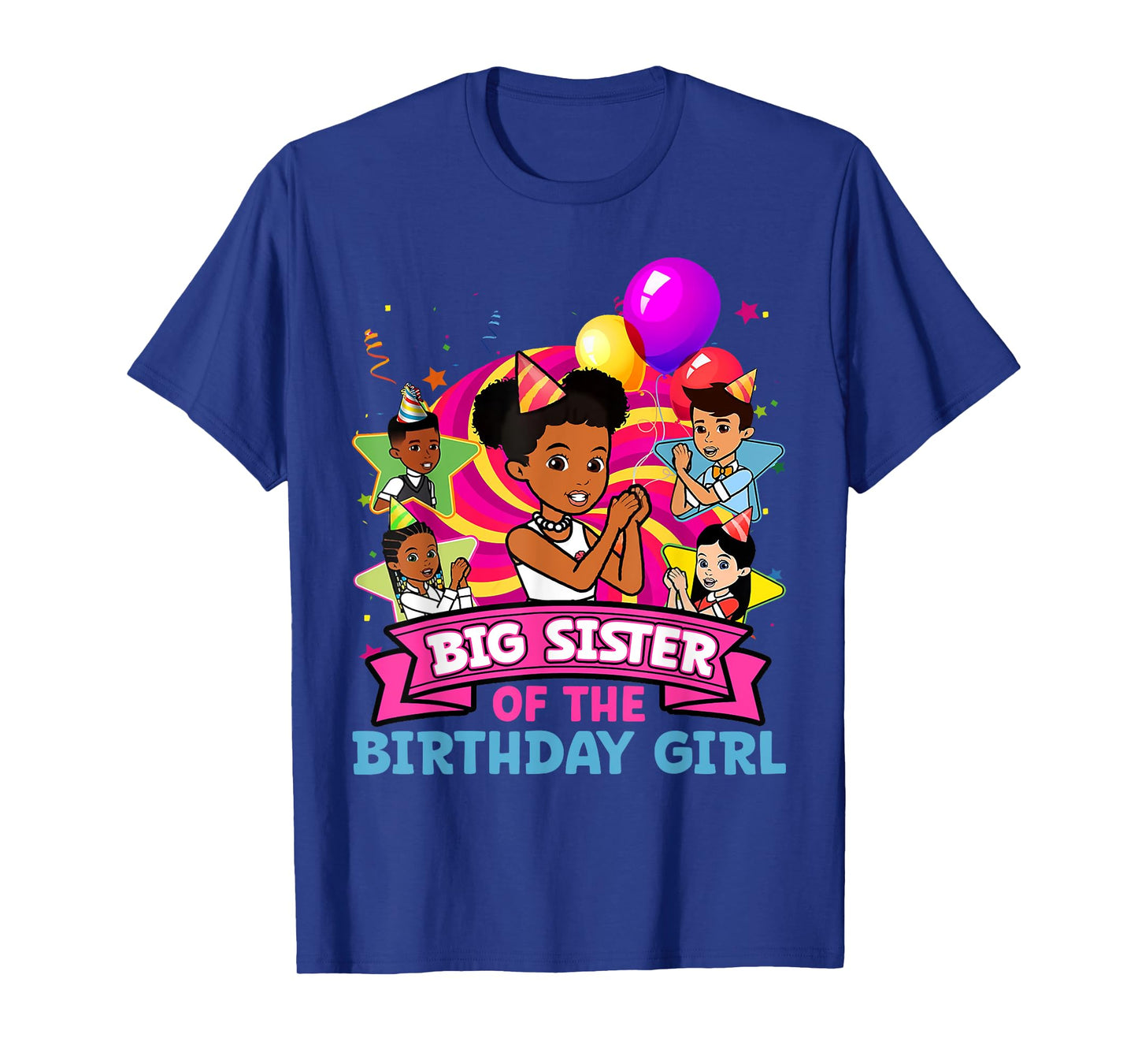 Big Sister Birthday Girl Party Pink Doll Family Decorations T-Shirt