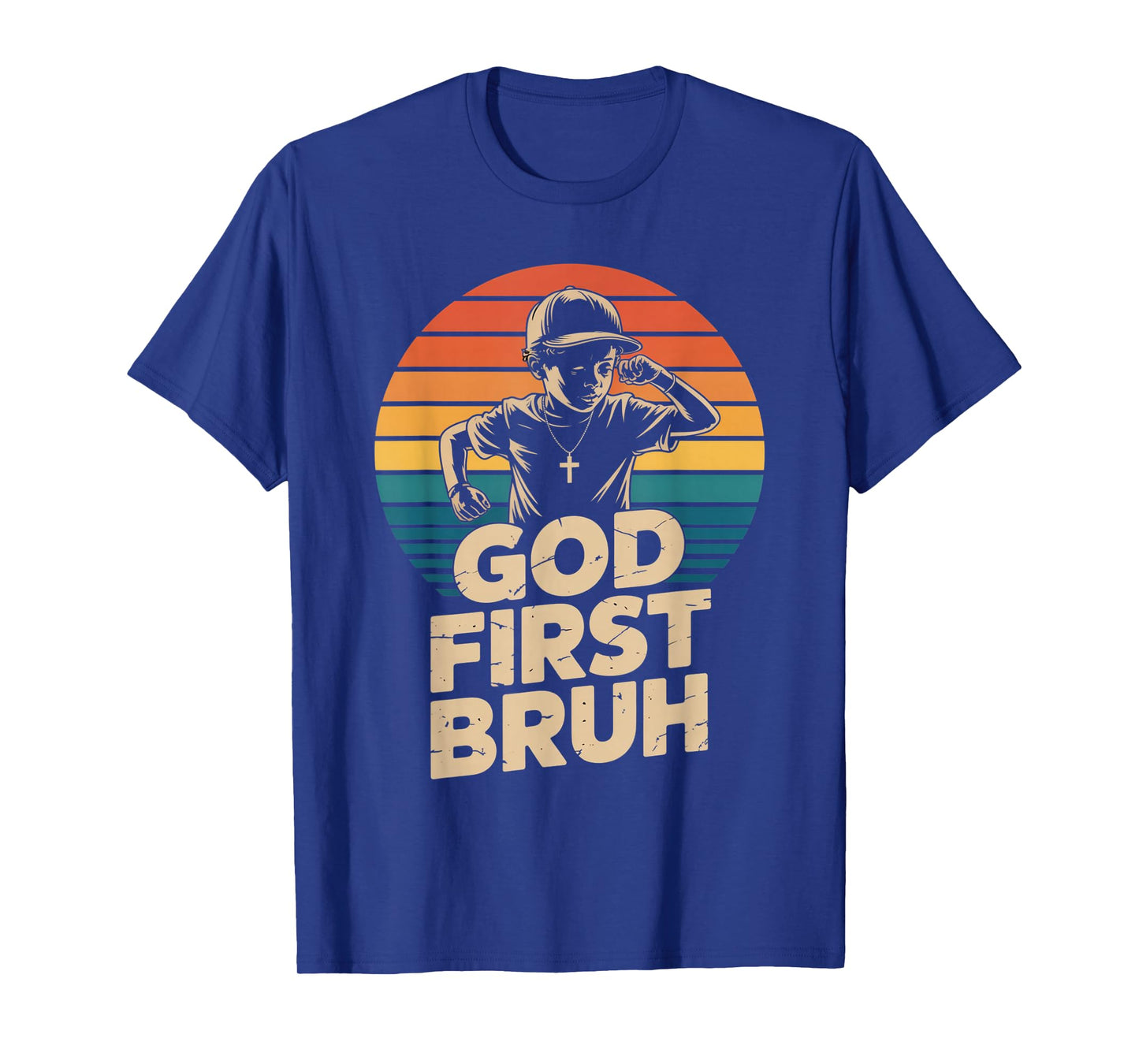 God First Bruh β Christian Kids Retro Dabbing T-Shirt