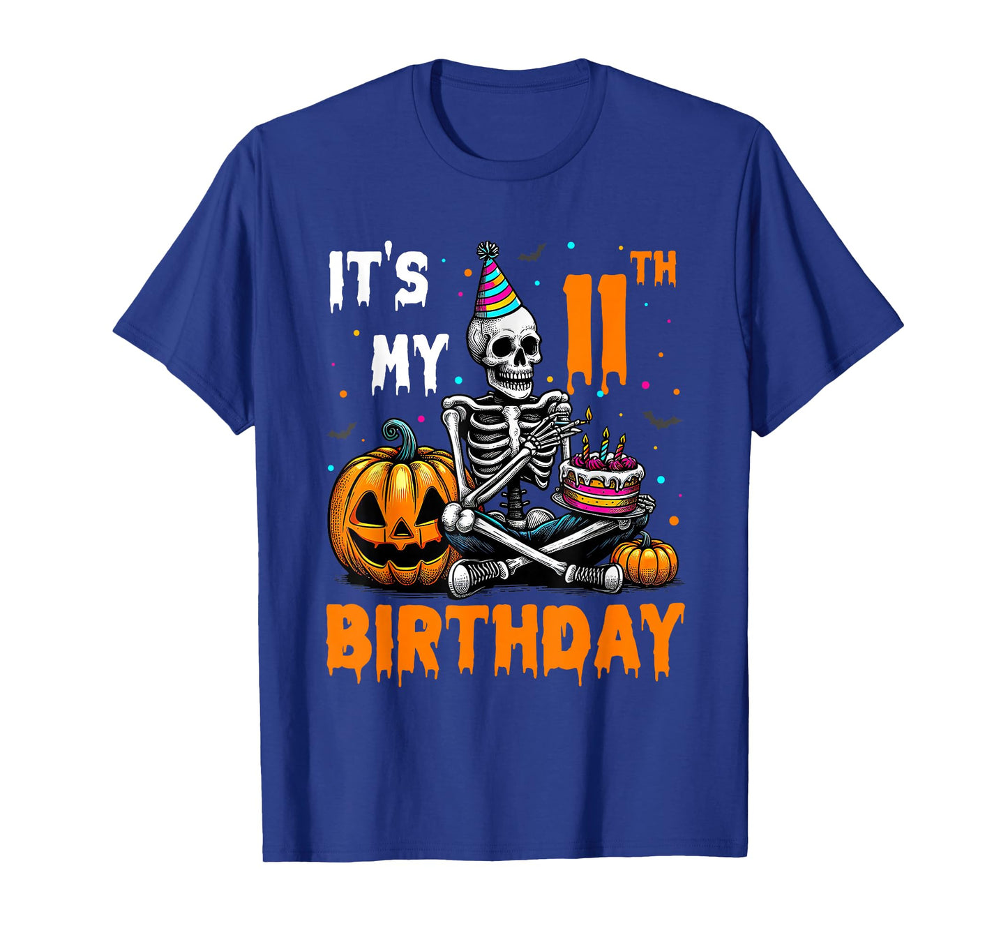 Skeleton 11th Birthday Halloween Party Kids 11 Years Gift T-Shirt