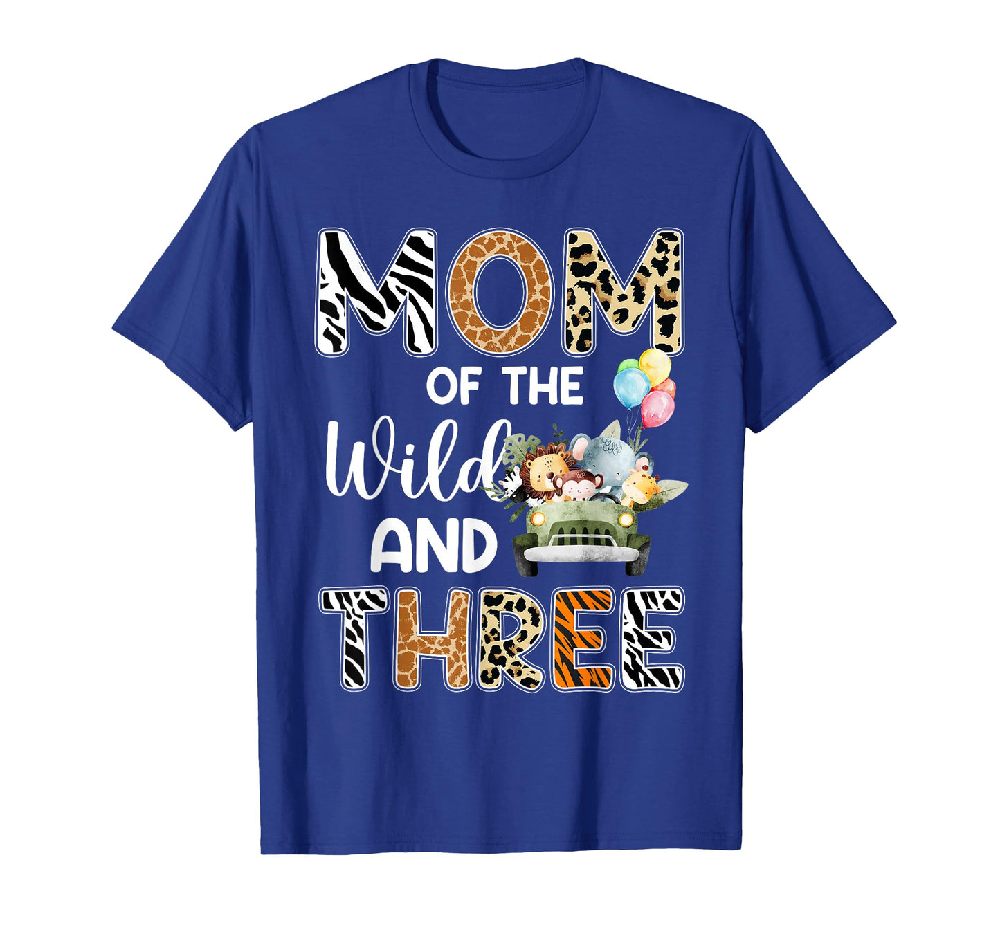 Mom Of The Wild and Three 3 Birthday Zoo Theme Safari Jungle T-Shirt