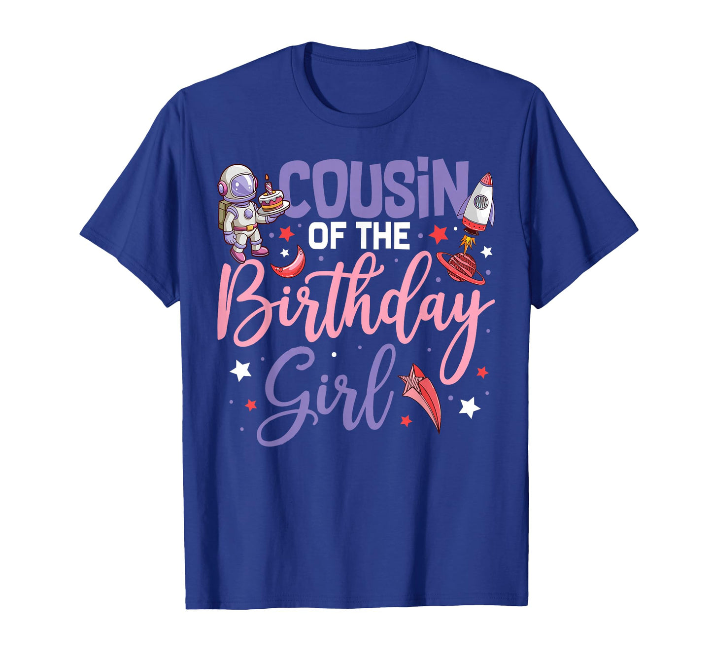 Two The Moon Cousin Of the Birthday Girl Astronaut Family T-Shirt