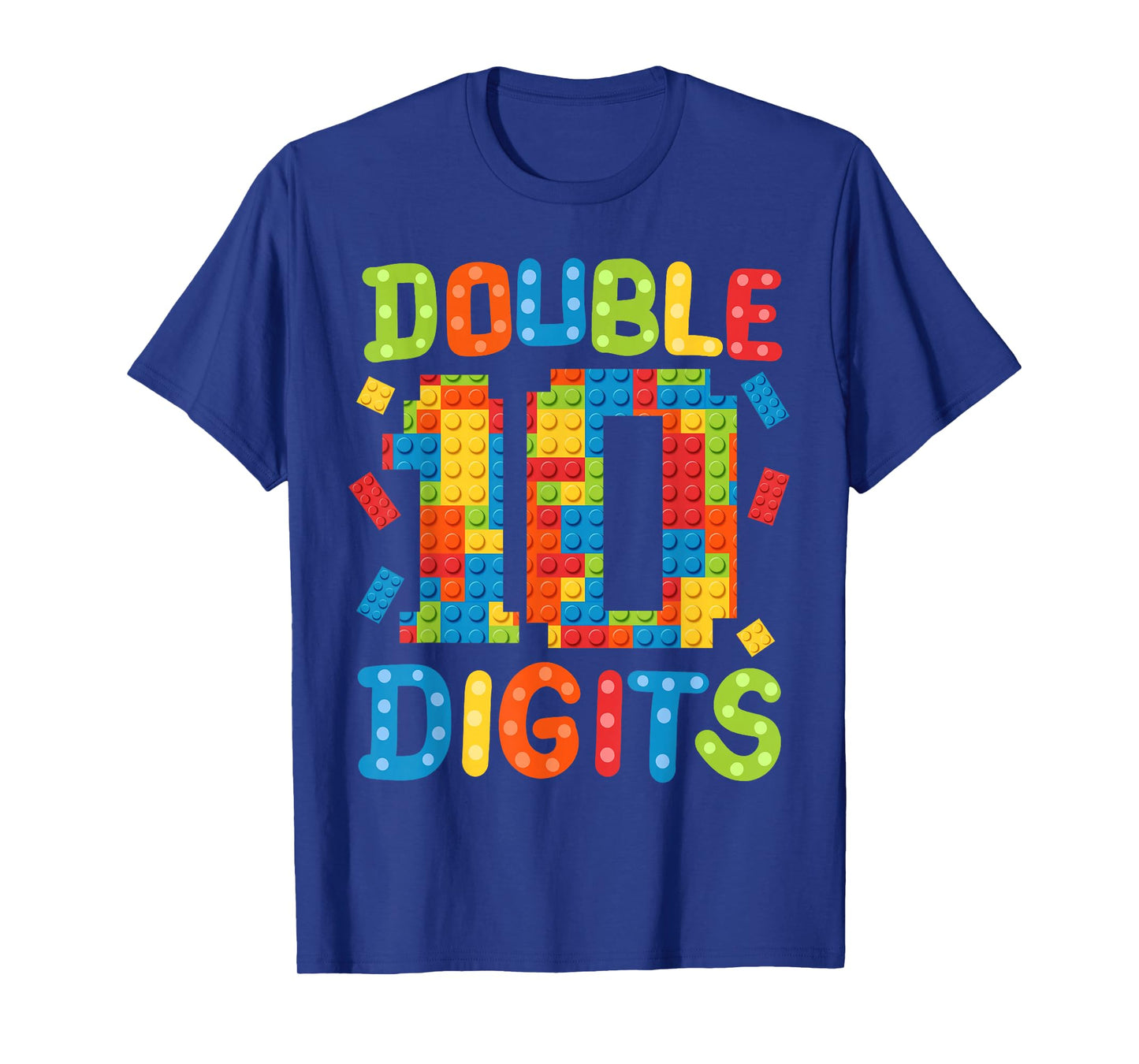 10th Birthday Double Digits Building Blocks 10 Years Old Kid T-Shirt
