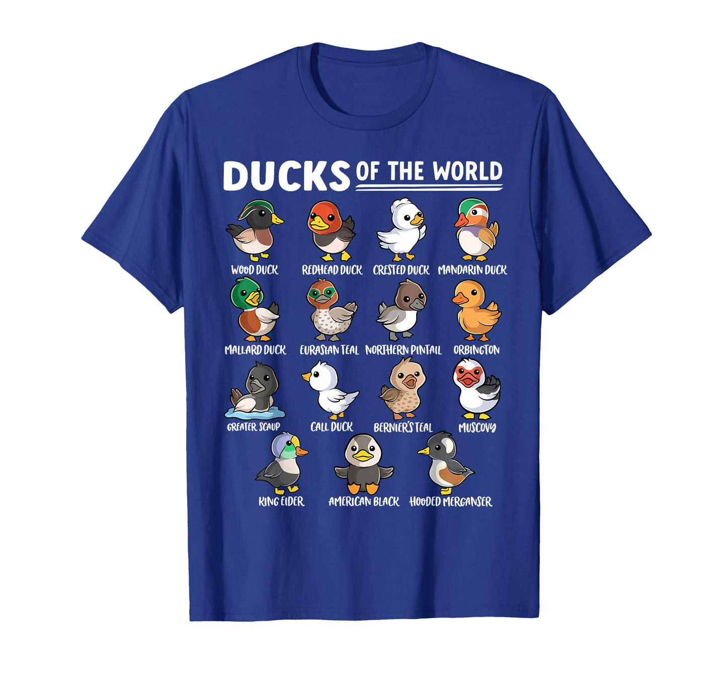 Duck Types Cute Goose Animal Educational Ducks of The World T-Shirt