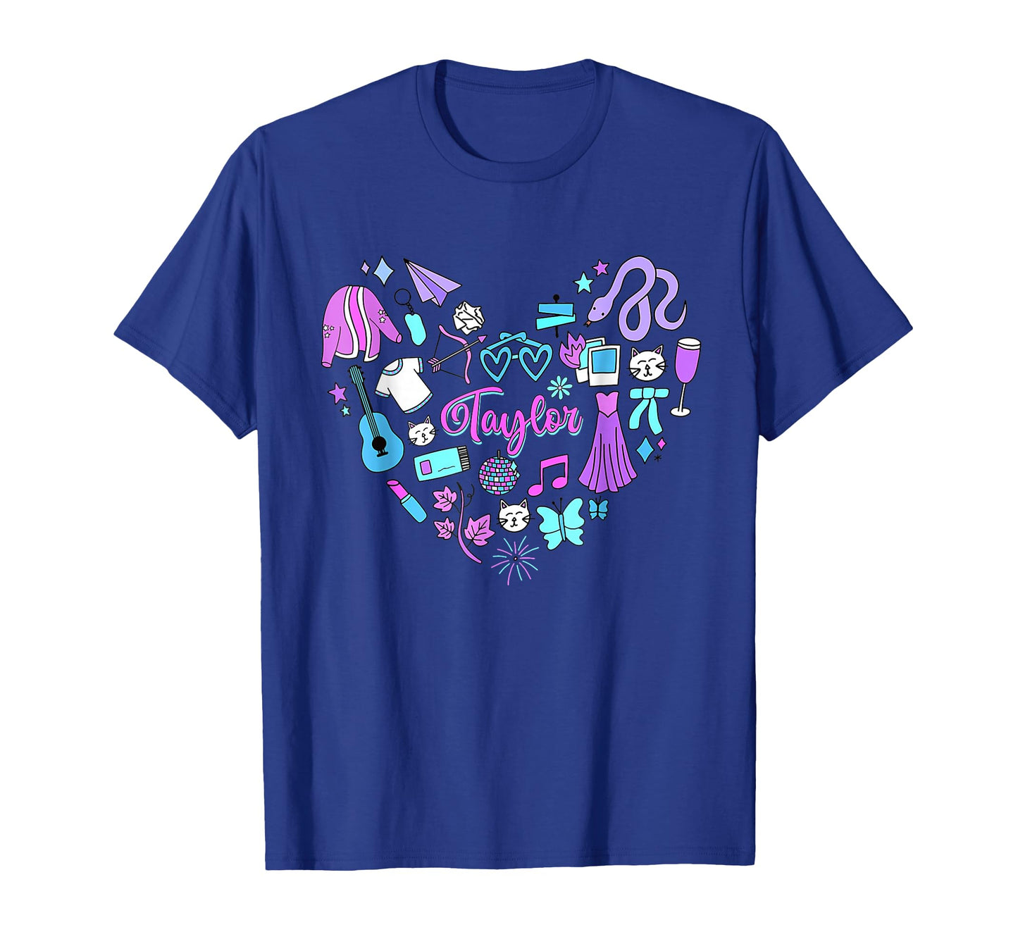 Taylor First Name I Love Taylor Girl Groovy 80's Vintage T-Shirt
