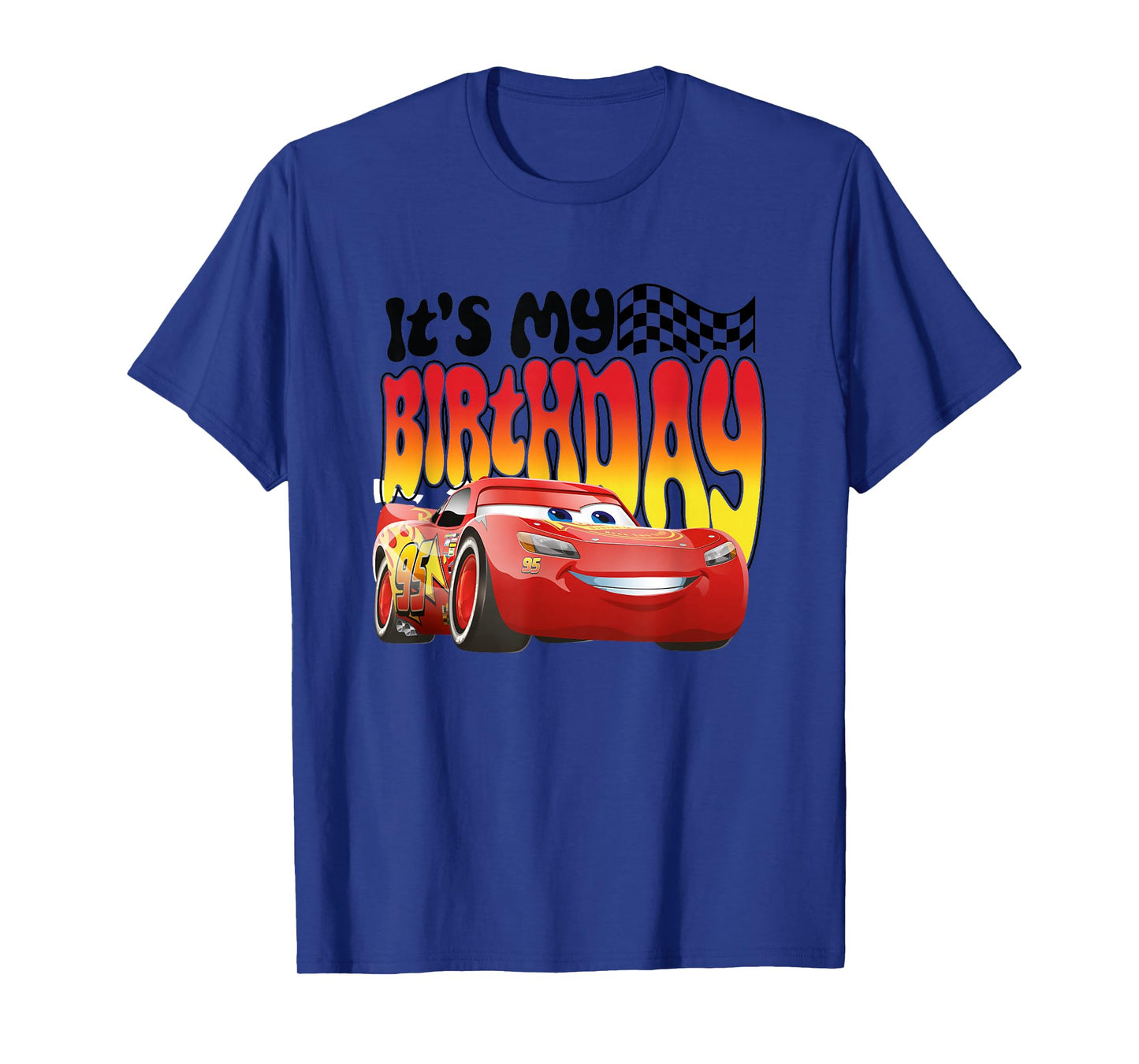 Disney Pixar Cars 2 Lightning McQueen It's My Birthday Logo T-Shirt