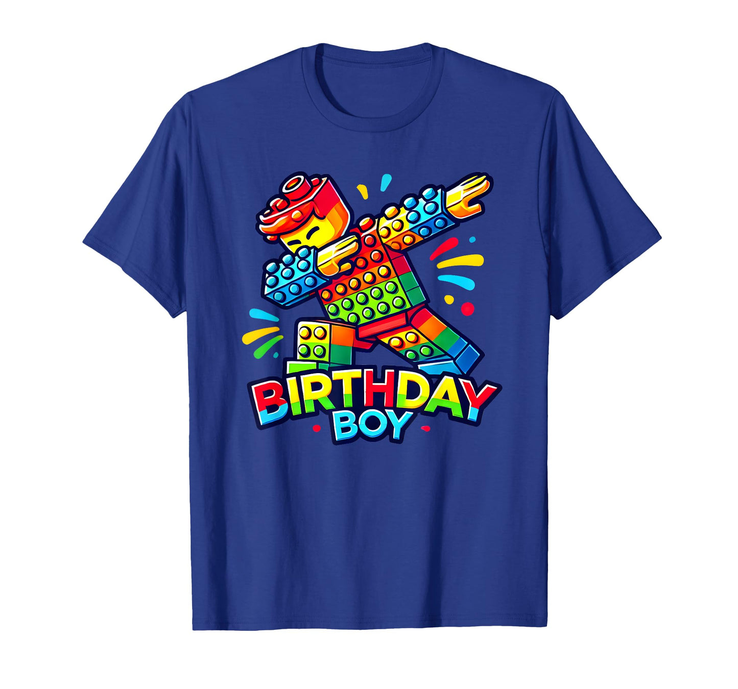 Birthday Boy Dabbing Master Builder Blocks Bricks B Day T-Shirt