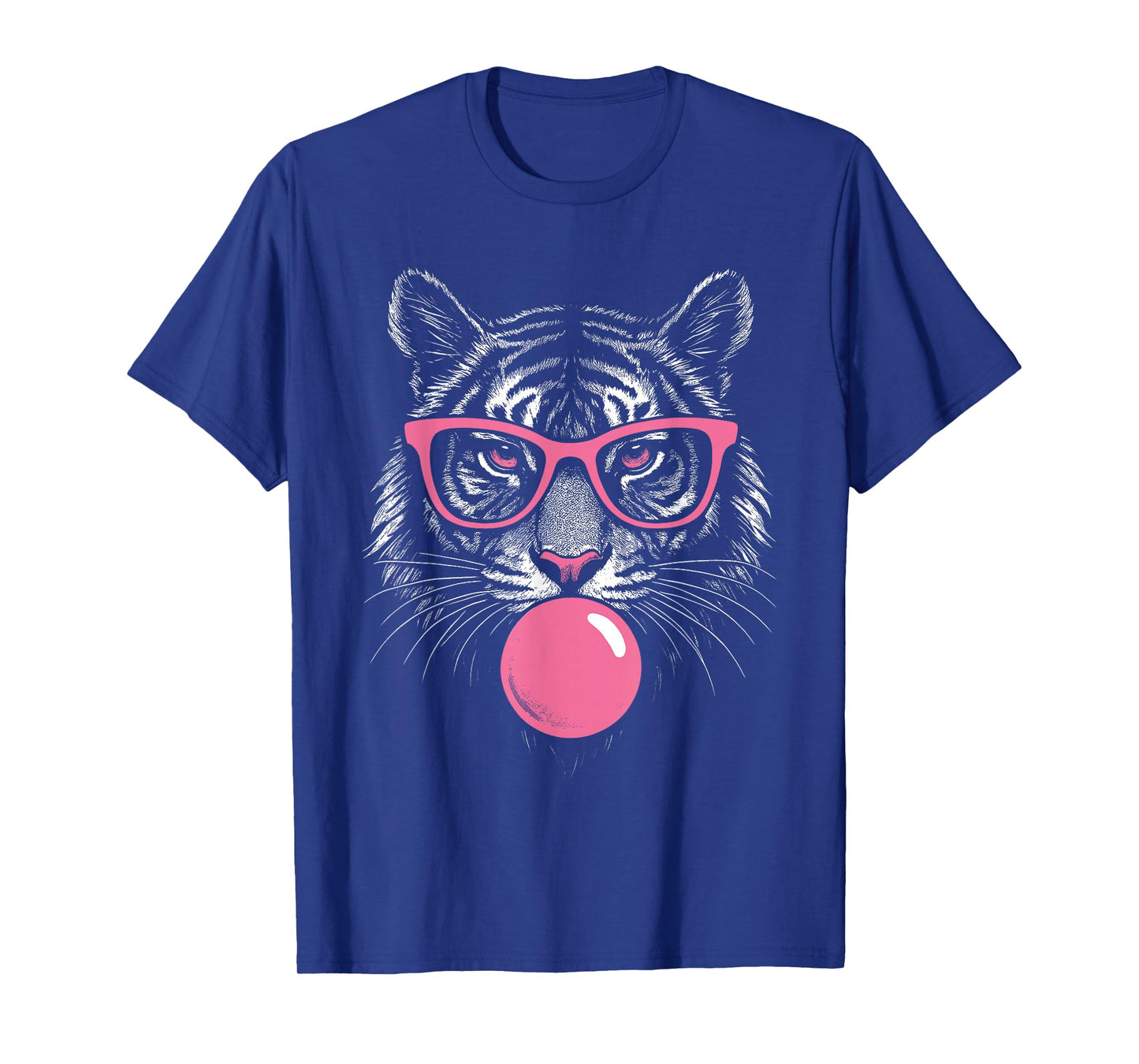 Tiger Face Pink Sunglasses Wild Animal Jungle Women Girls T-Shirt