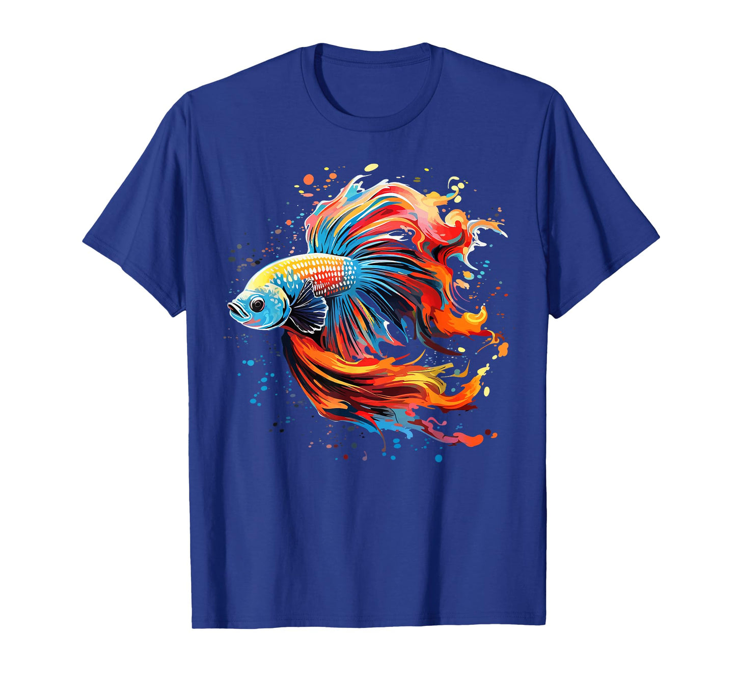 Colorful Betta Fish Lover Splash Art Betta Fighting Fish T-Shirt