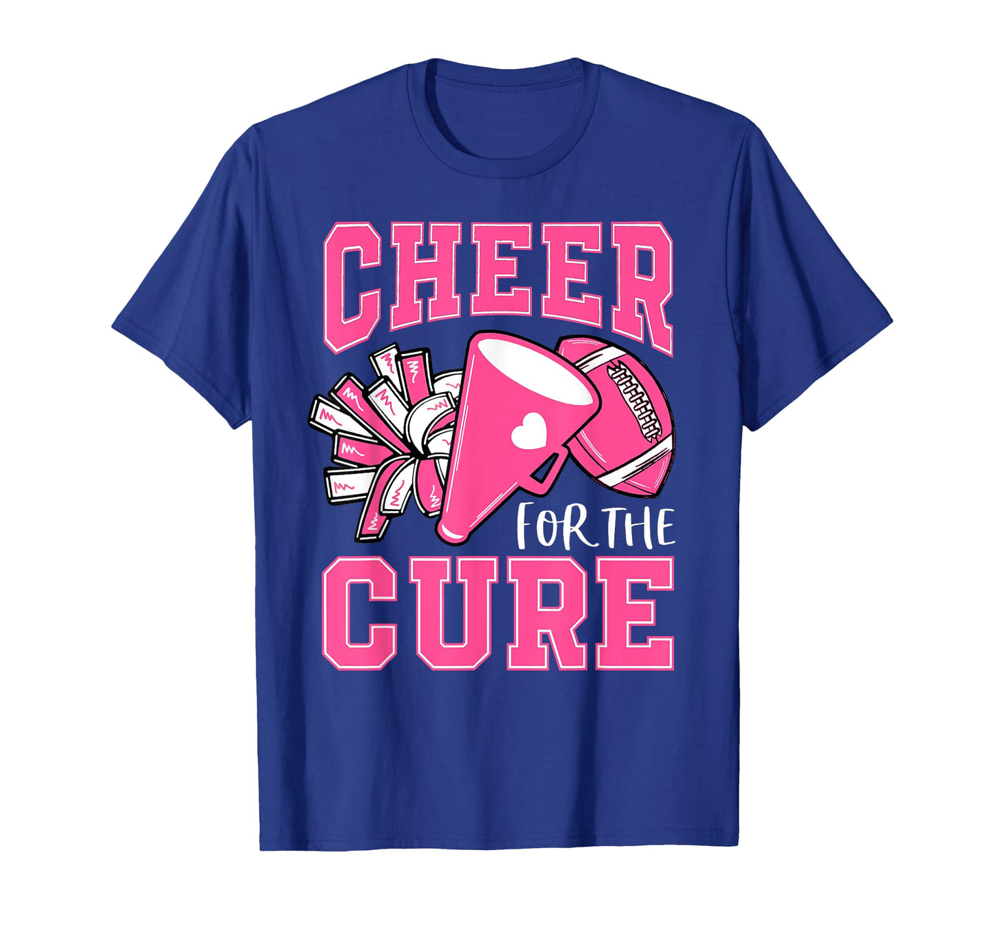 Cheer For The Cure Breast Cancer Awareness Cheerleader Funny T-Shirt