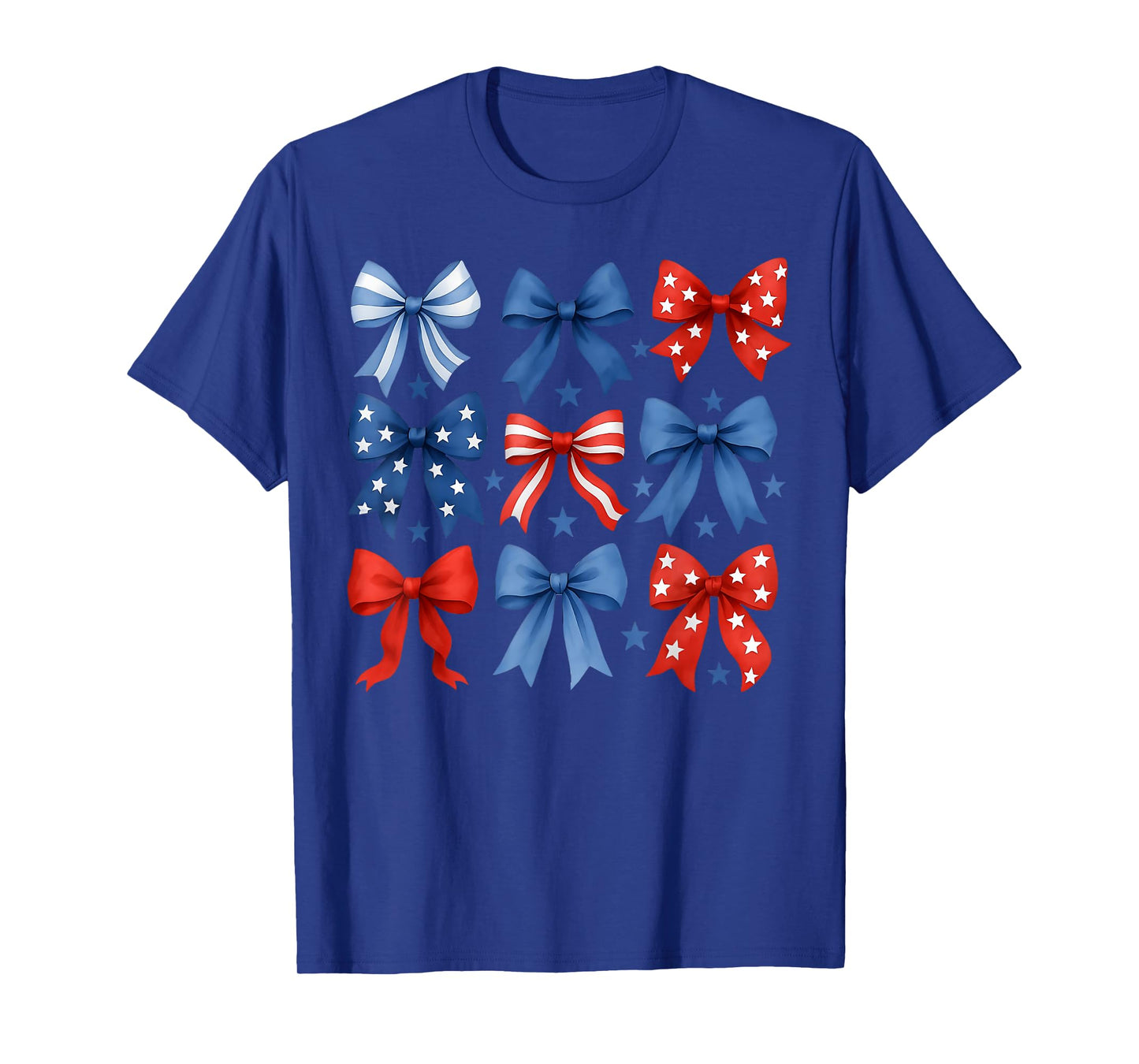 Funny 4th Of July Red White And Blue American Coquette Bows T-Shirt