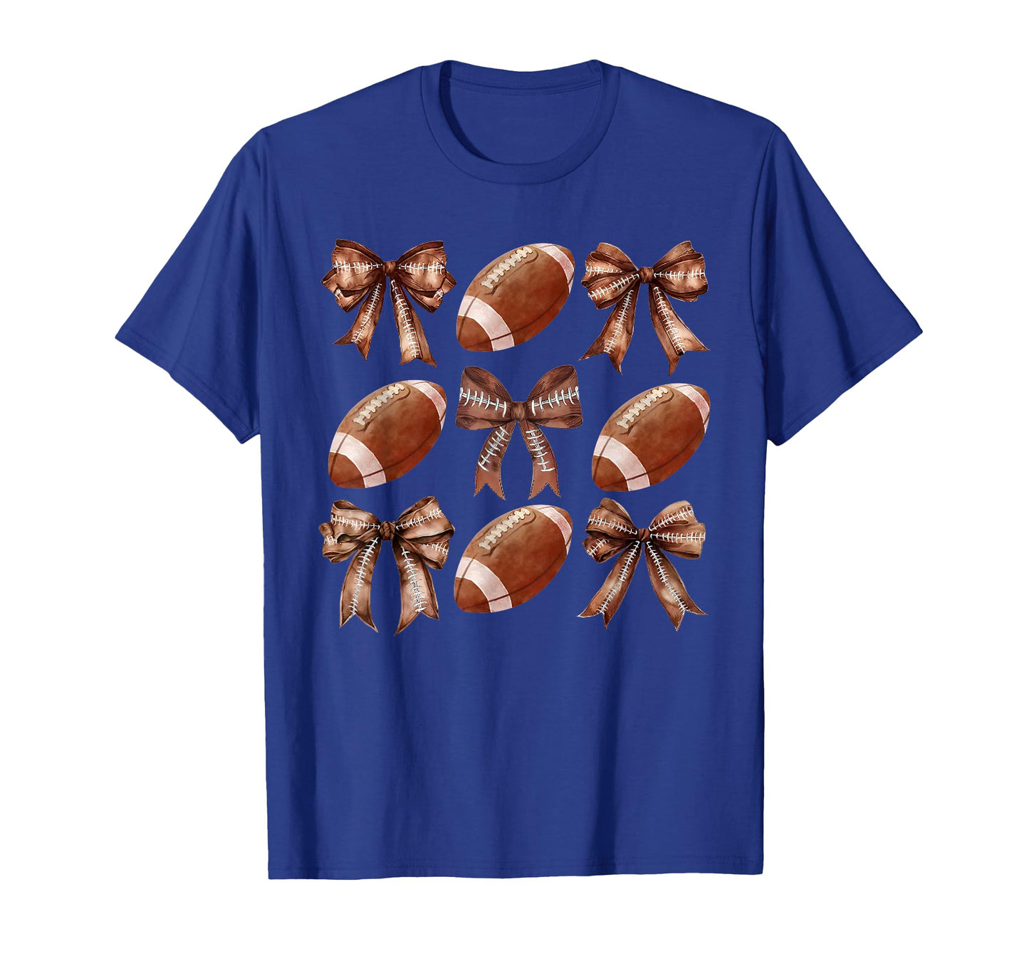 Coquette Football Bow Game Day Football Mom Football Season T-Shirt