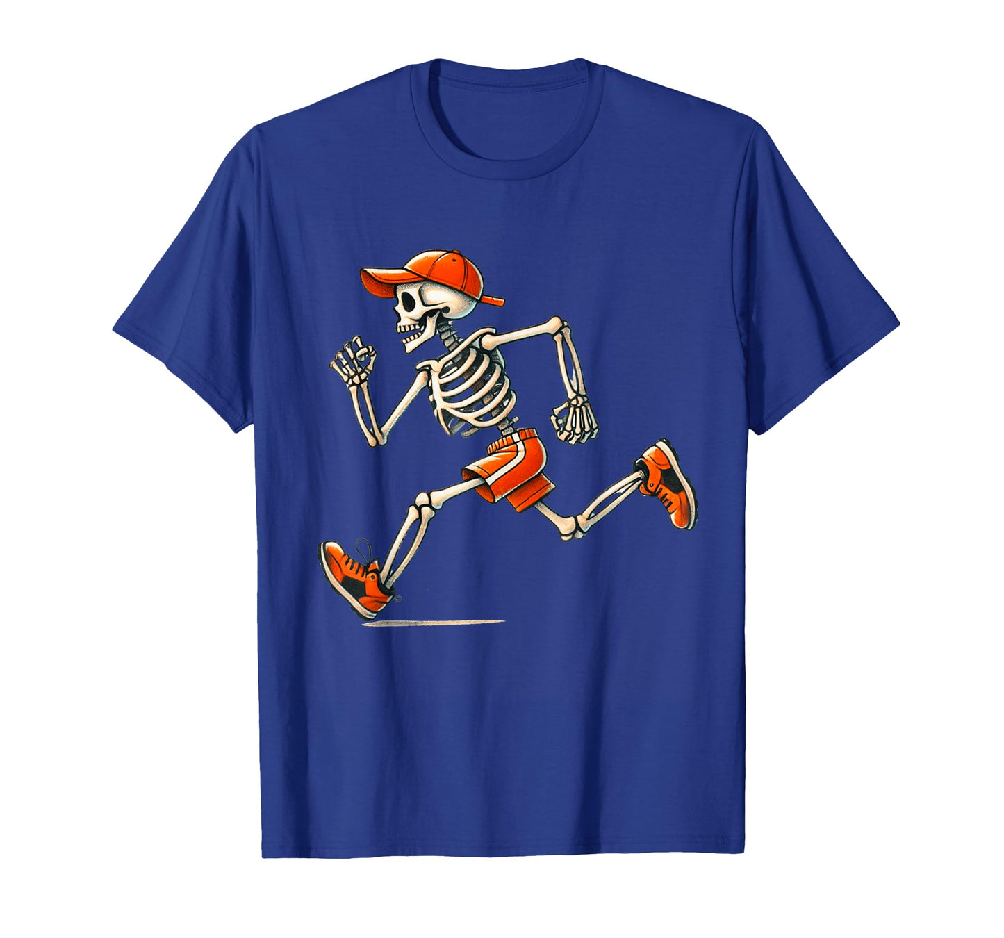 Skeleton Running Halloween Costume Runner Men Boys Kids T-Shirt