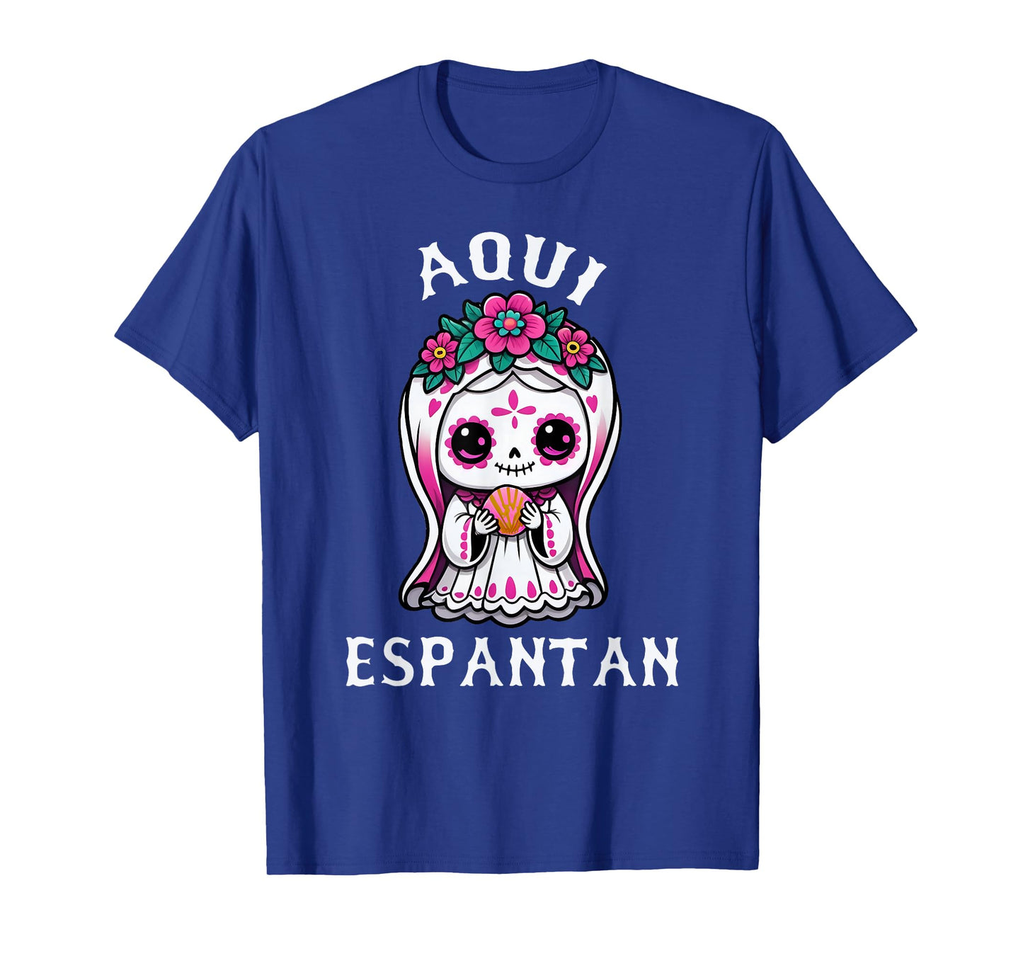 Aqui Espantan Ghost Pan Dulce Spanish Halloween Mexican T-Shirt