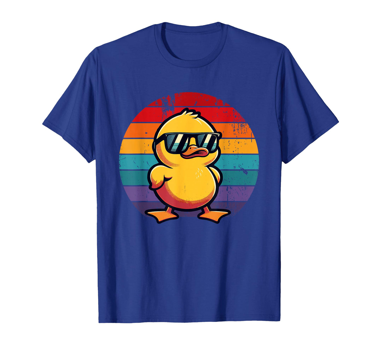 Cool Retro Yellow Duck in Sunglasses 70s 80s 90s Funny Duck T-Shirt