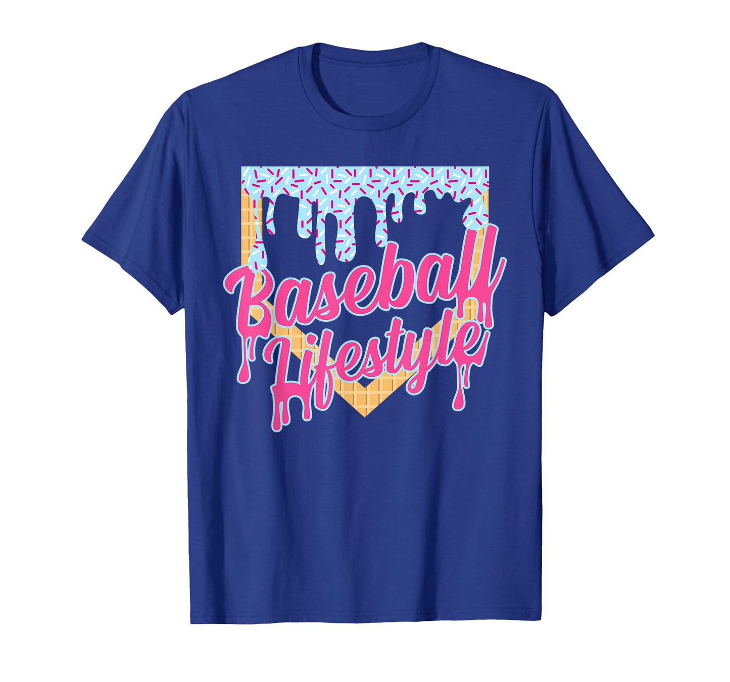 Baseball Lifestyle Home Plate Ice Cream Drip Men Boys Youth T-Shirt