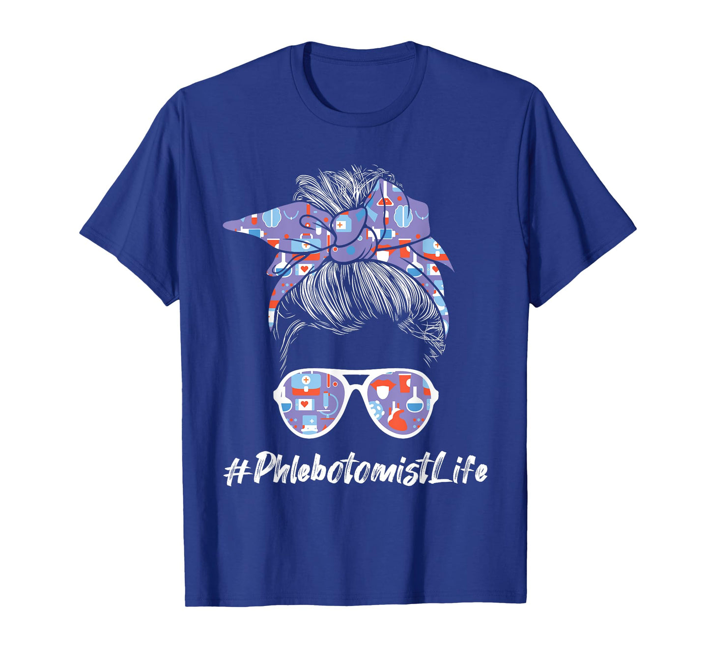 Phlebotomist Life - Woman Messy Hair Phlebotomy Technician T-Shirt