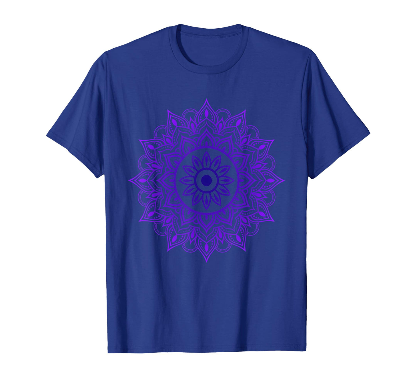 Purple Mandala Pattern Meditation Colorful Geometric Shapes T-Shirt