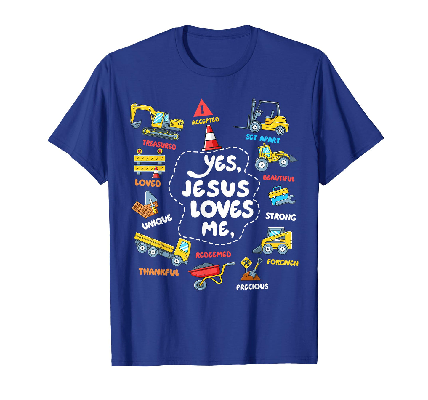 Yes Jesus Loves Me Christian Boys Toddler Construction Truck T-Shirt