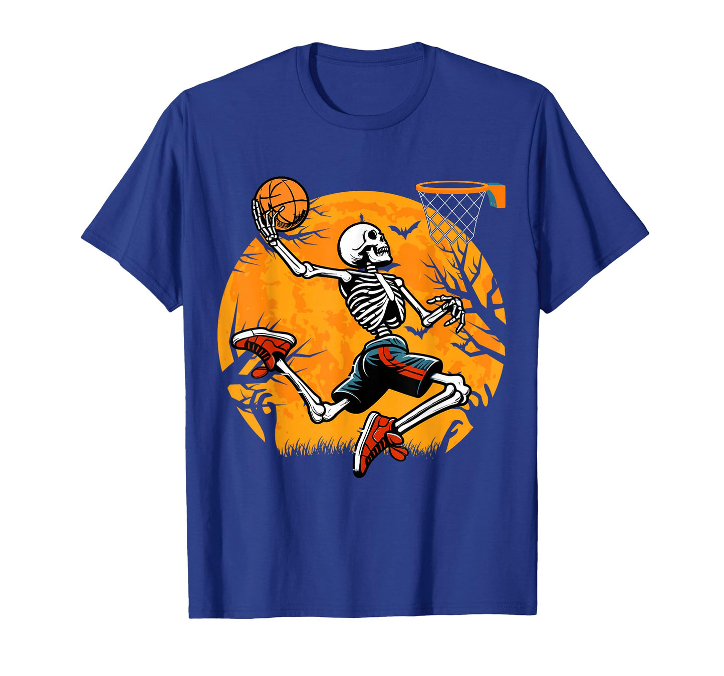 Basketball Skeleton Halloween Spooky Boys Basketball Player T-Shirt