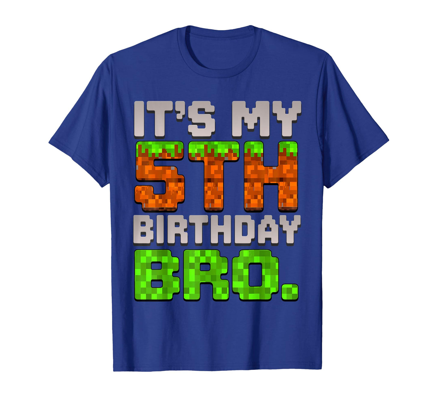 Kids Boy It's My 5th Birthday Bro Video Game Pixel T-Shirt