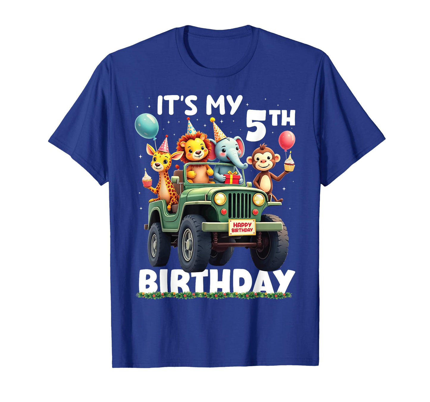 Its My 5th Birthday Zoo Safari Jungle Animals Lover Kids T-Shirt