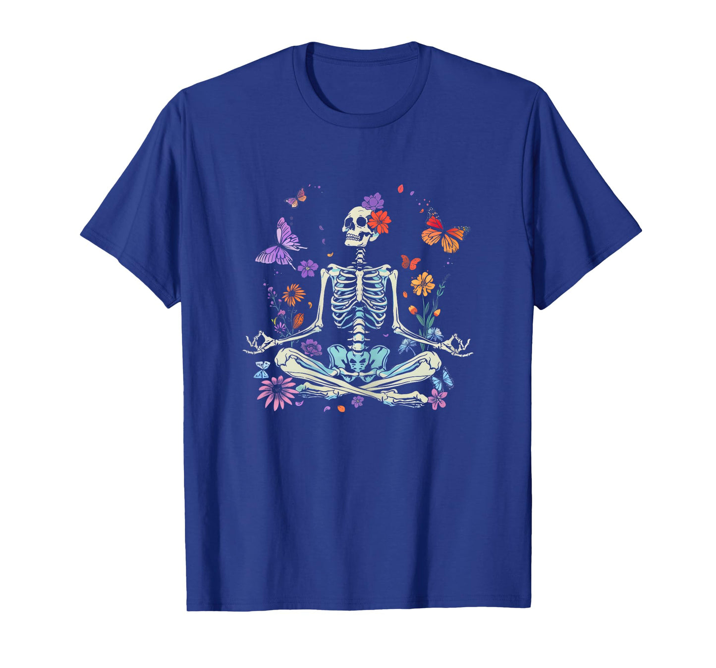 Women Yoga Skeleton Halloween Funny Meditating Skeleton Mama T-Shirt