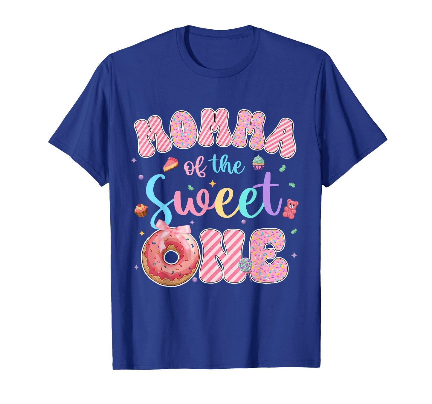Momma of The Sweet One Donut First Birthday Matching T-Shirt