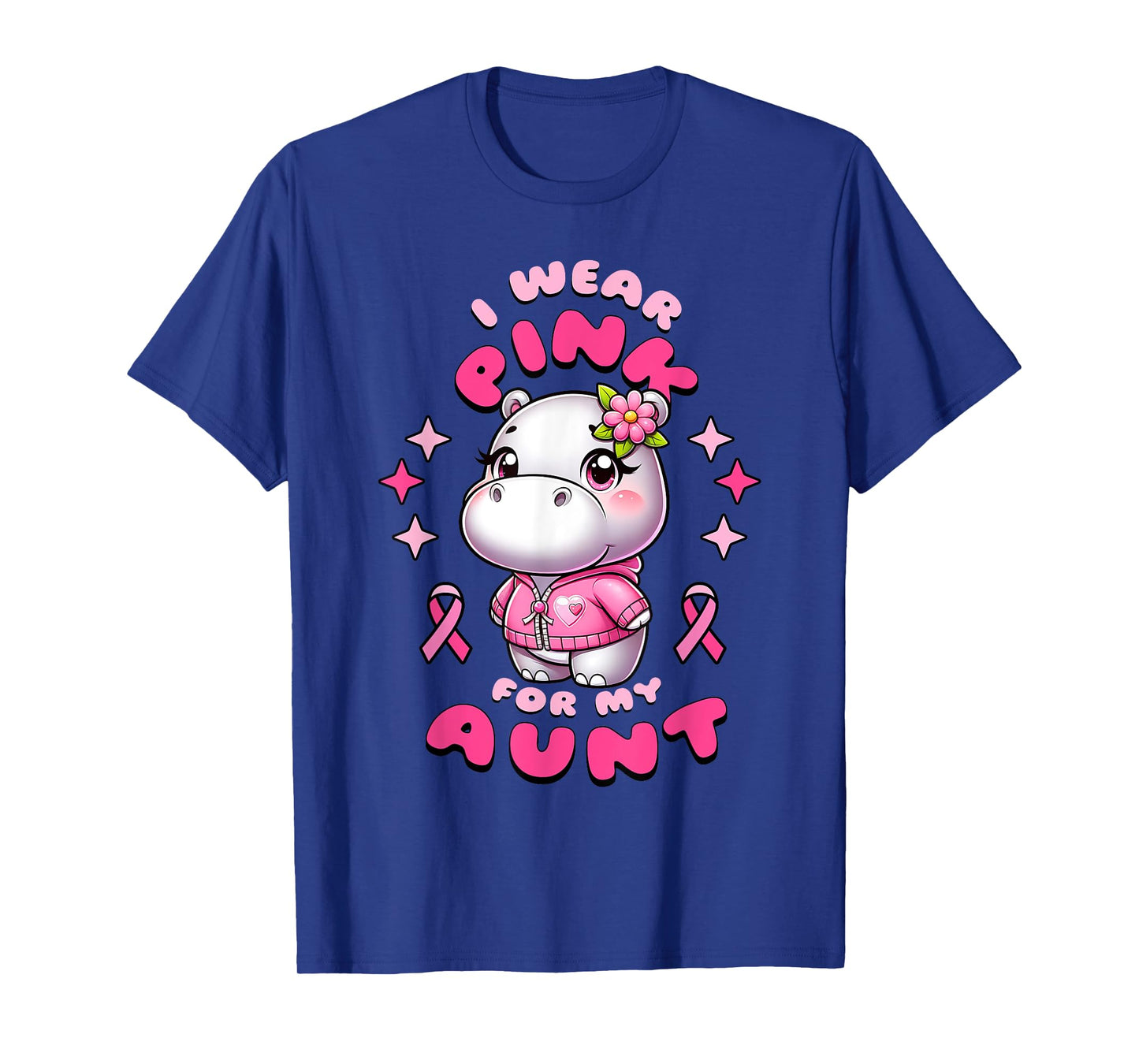 I Wear Pink For My Aunt Hippopotamus In October We Wear Pink T-Shirt