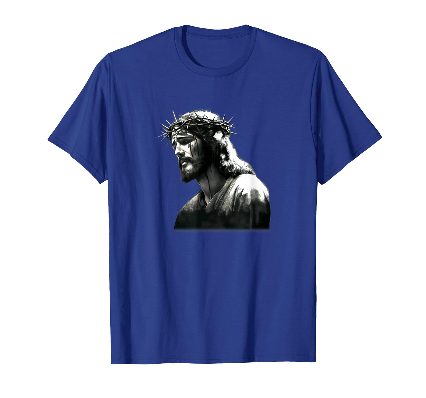 Face of Jesus Crown of Thorns He Has Risen Faith Bible T-Shirt