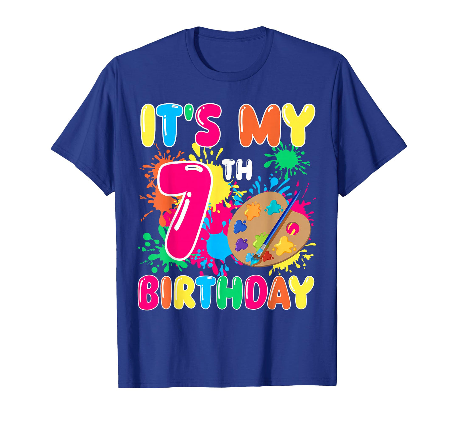 It's My 7th Birthday Painting Art 7 Year Old Bday Artist T-Shirt