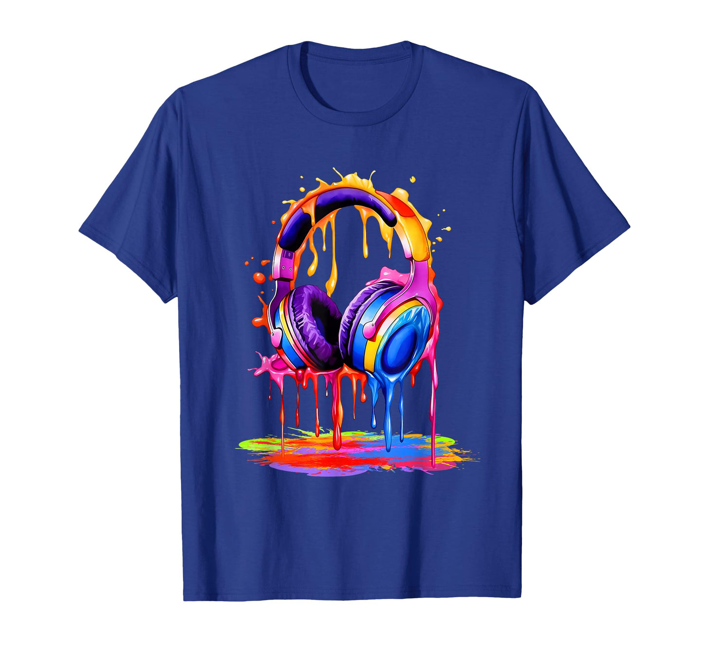 Gamer Headphones Paint Splash Drip Music Lover T-Shirt