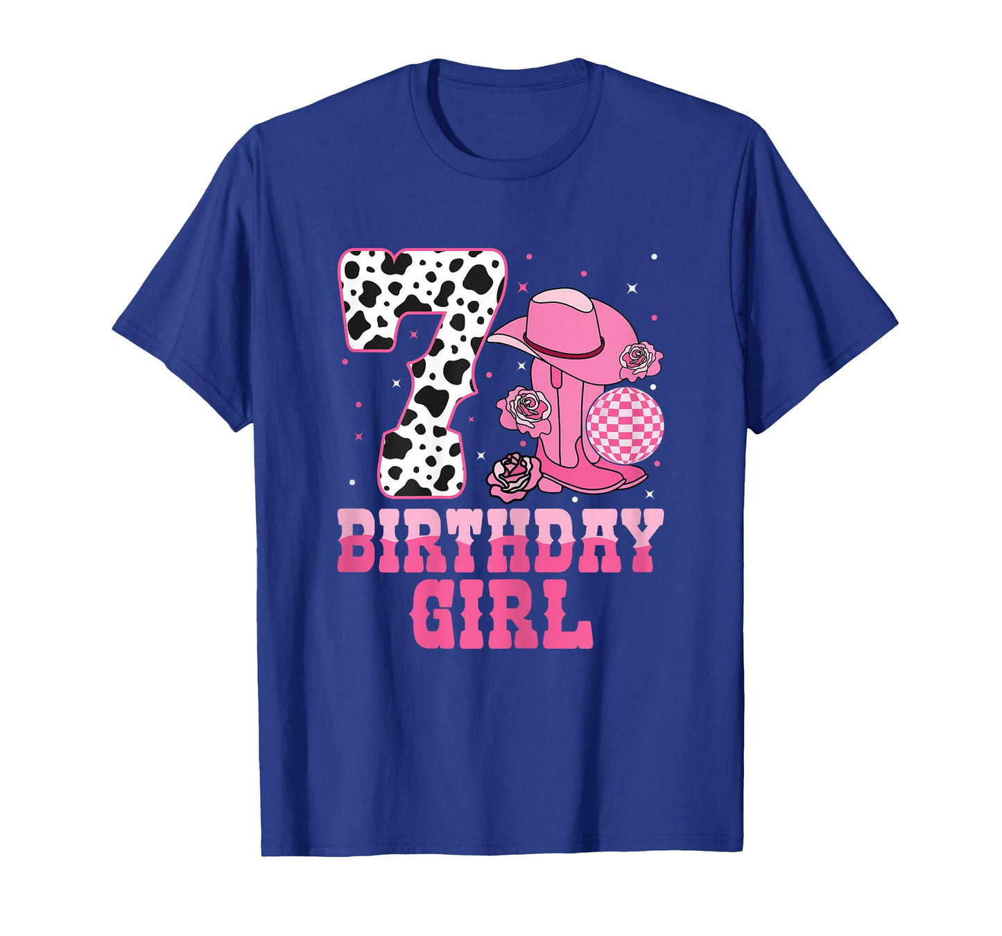 Western 7th Birthday Party 7 Years Old Birthday Cowgirl T-Shirt