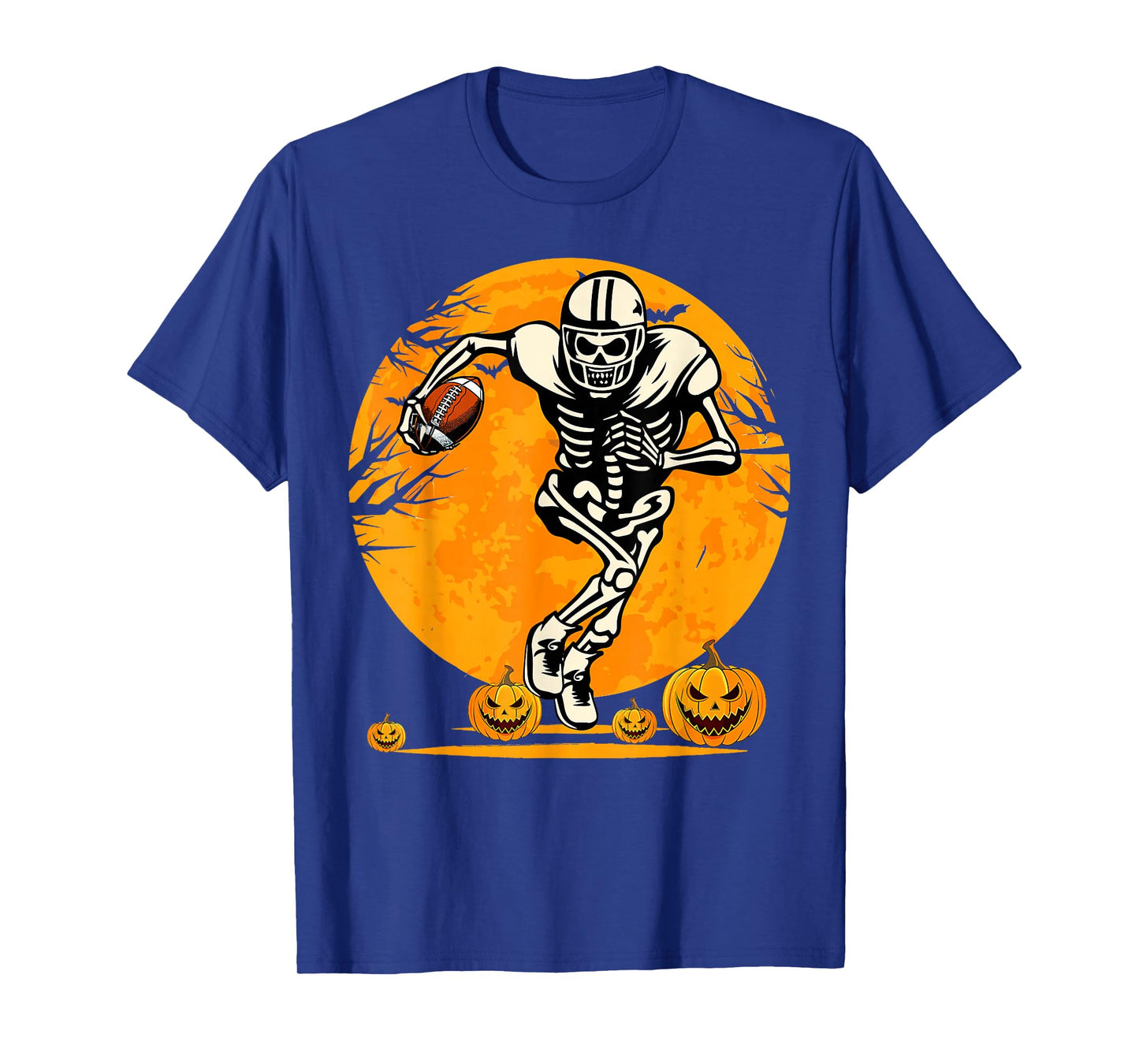 Funny American Football Skeleton Player Halloween Mens Boys T-Shirt
