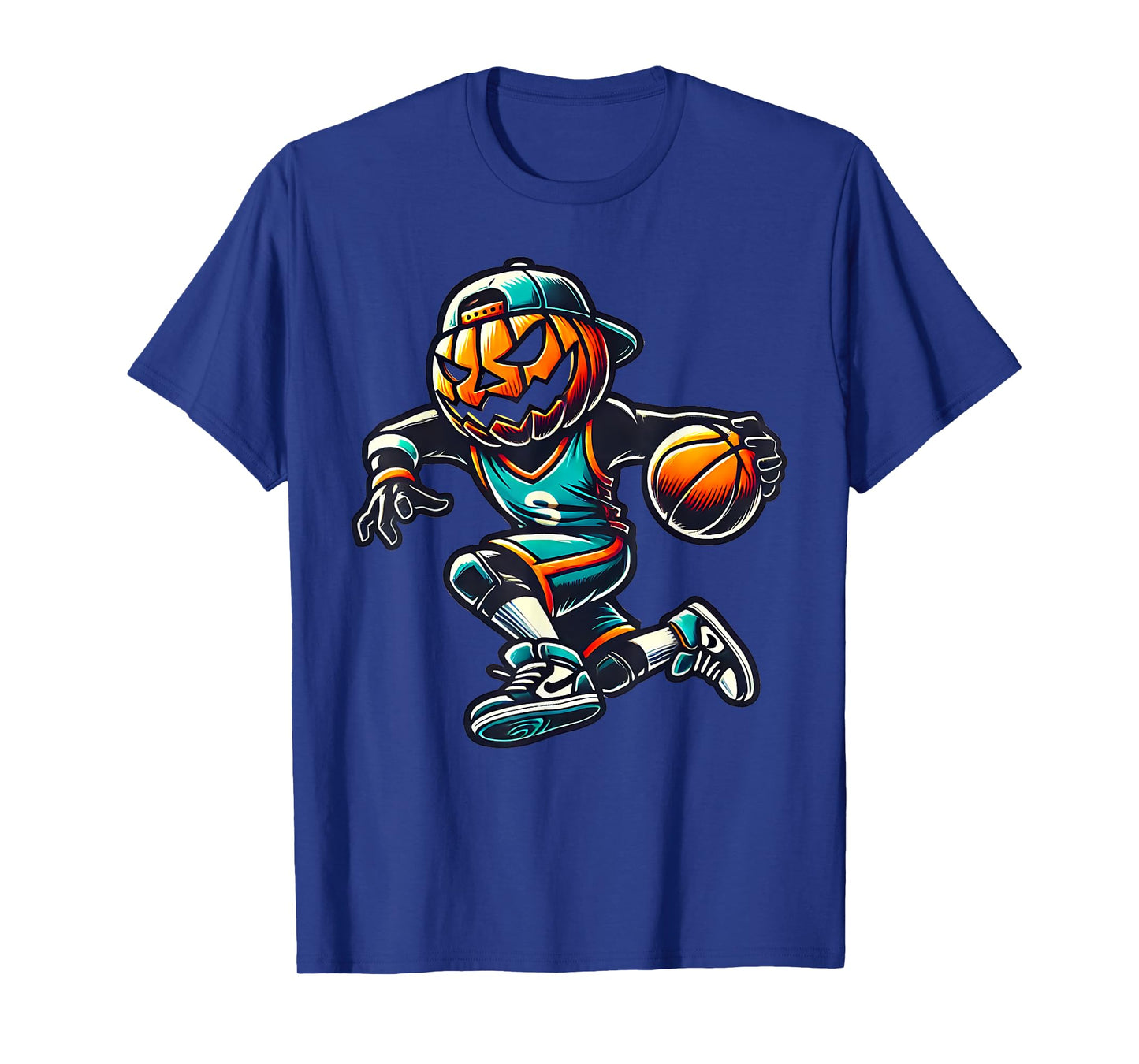 Jack O Lantern Basketball Sport Team Pumpkin Funny Halloween T-Shirt