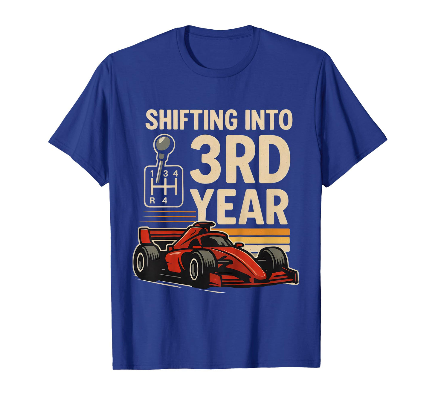 Kids Shifting into 3rd Year Girl Boy Racing Car 3rd Birthday T-Shirt