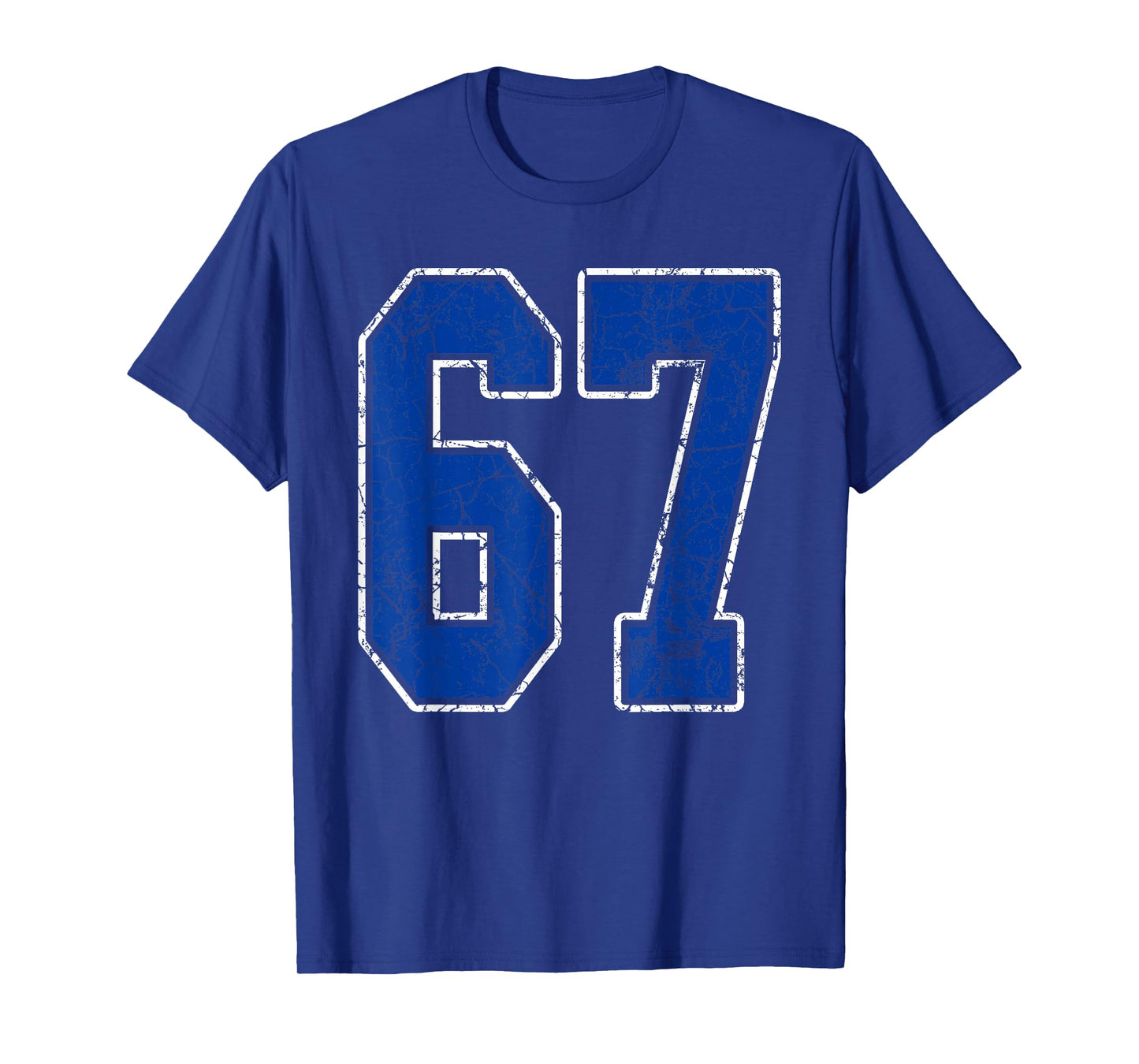 Royal Blue and White Number 67 Jersey Player Uniform #67 Fan T-Shirt
