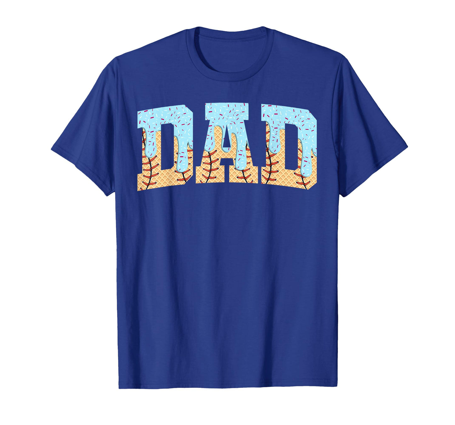 Baseball Dad Ice Cream Drip Fathers Day T-Shirt