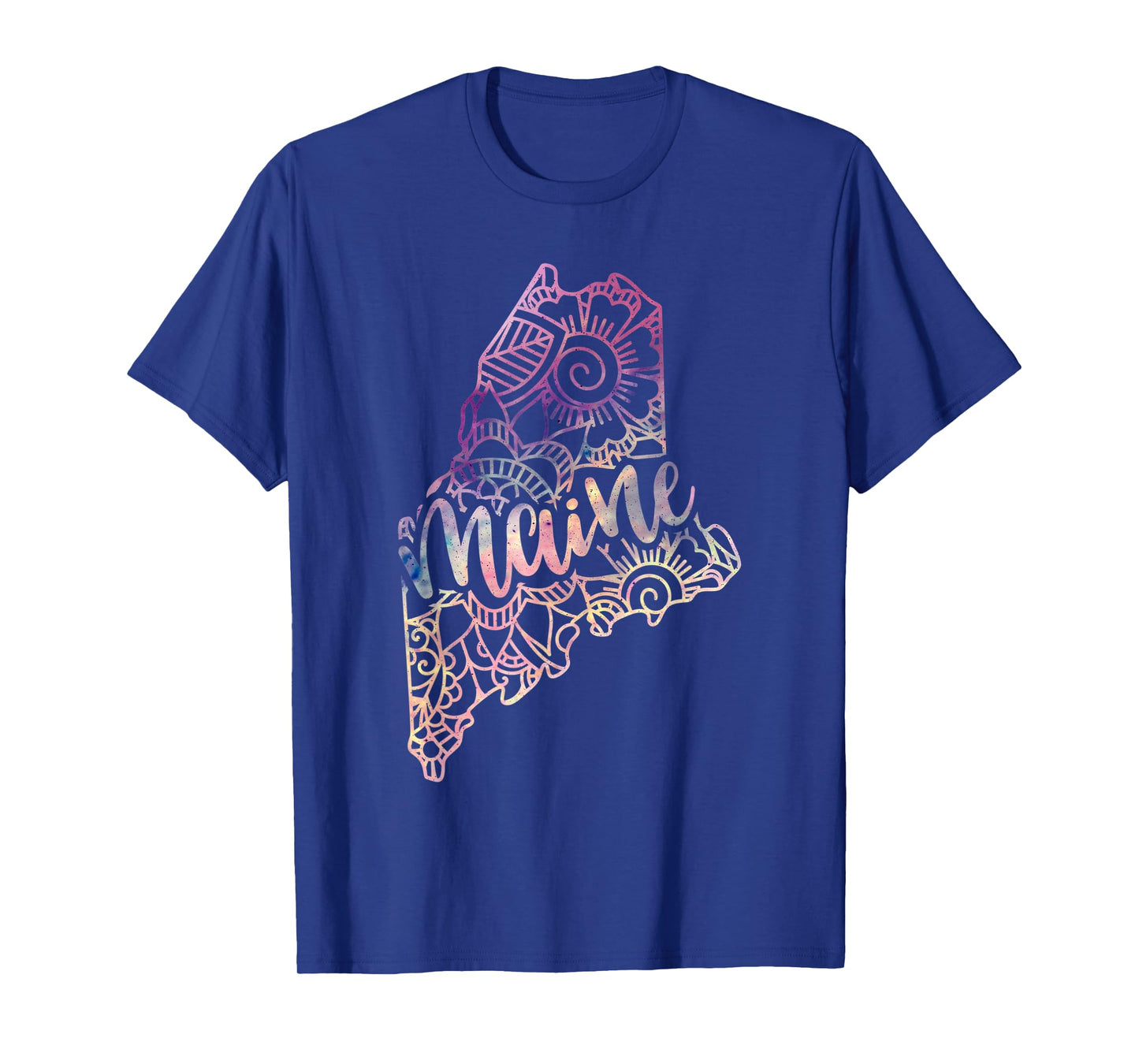 Maine Mandala Flowers Hippy Boho Ornate Yoga Men Women T-Shirt