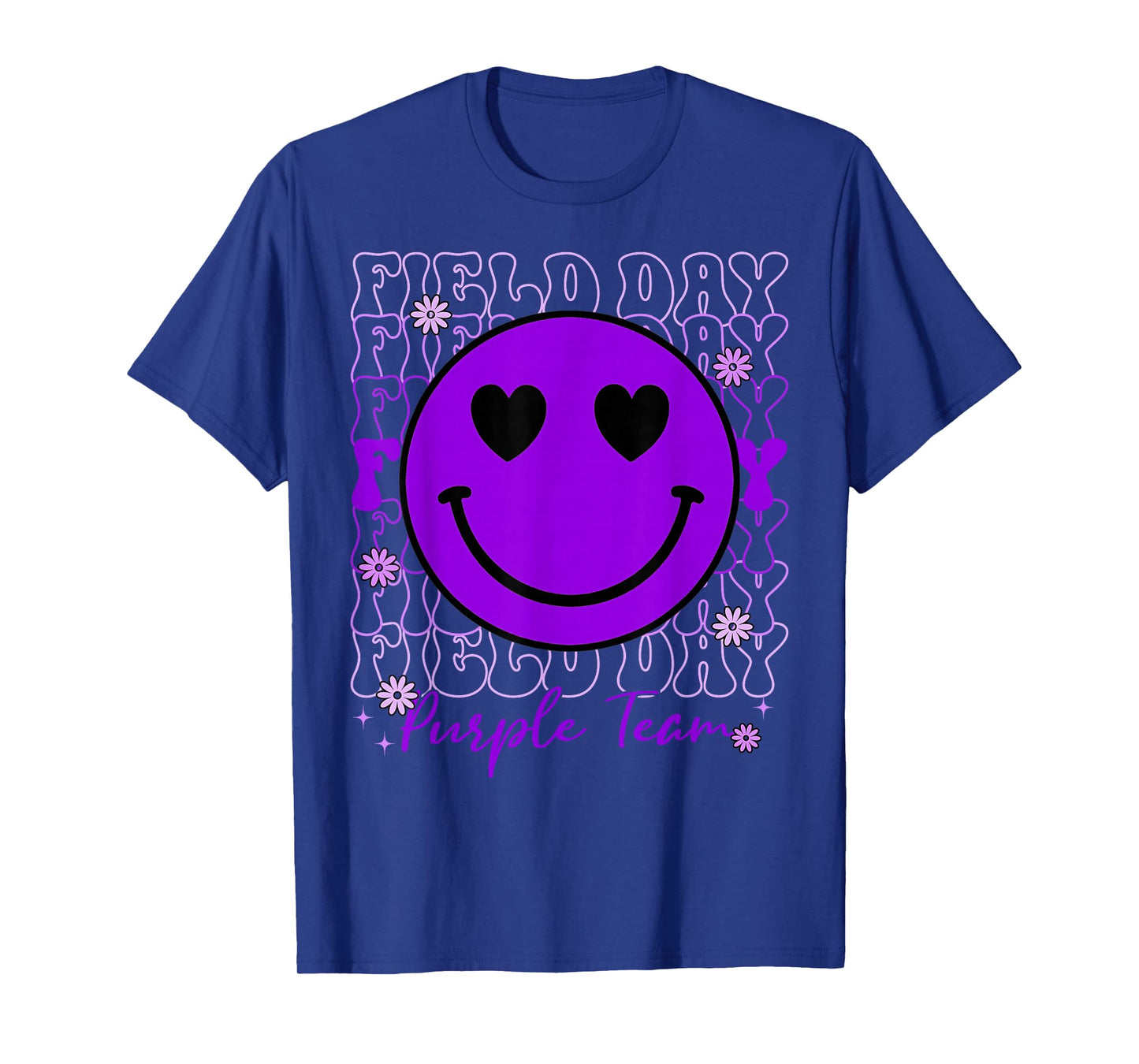 Field Day Purple Team Smile Face Field Day Games Kid Teacher T-Shirt