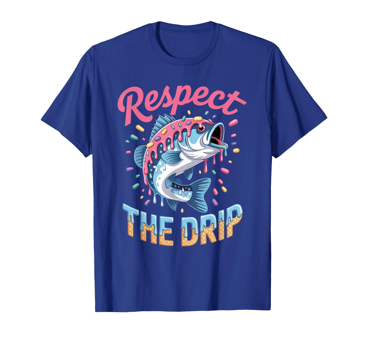 Boys Fishing Shirt Respect The Drip Drippy Birthday Graphic T-Shirt