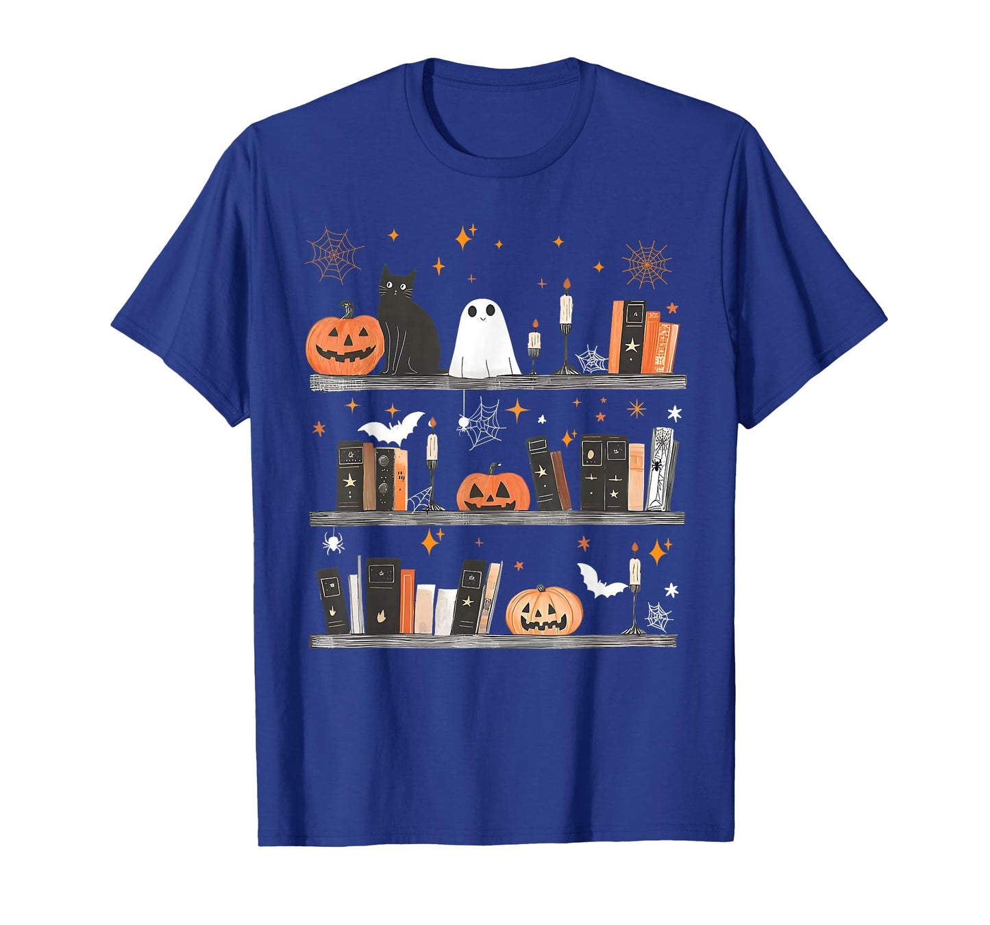 Halloween Library Ghost Books Teacher Spooky Trick Or Teach T-Shirt