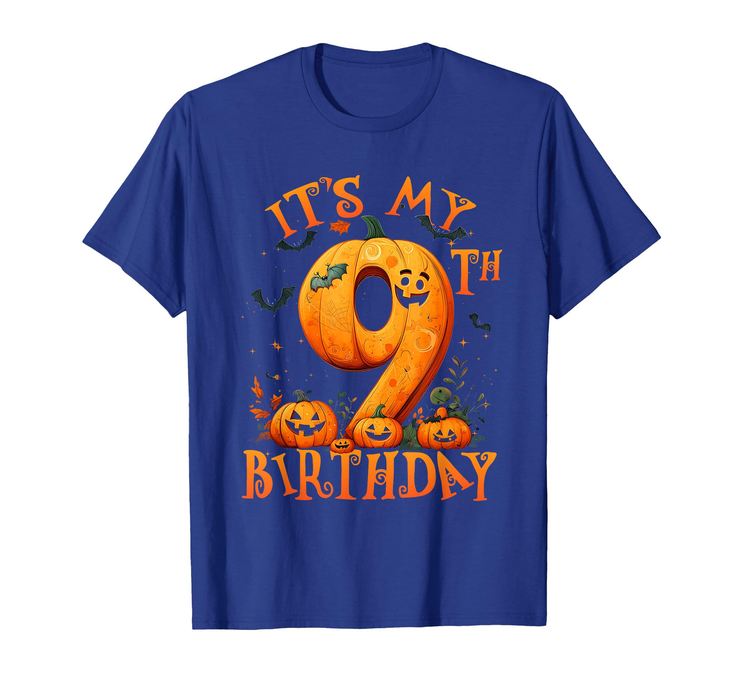 Boo It's My 9th Birthday Halloween Pumpkin 9 Years Old T-Shirt