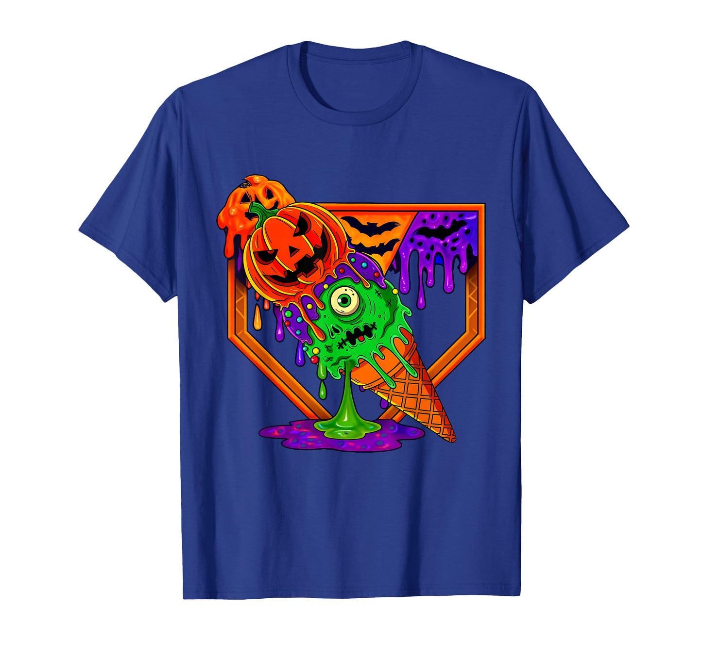 Funny Halloween Baseball Ice Cream Drip Boys Girls Youth T-Shirt