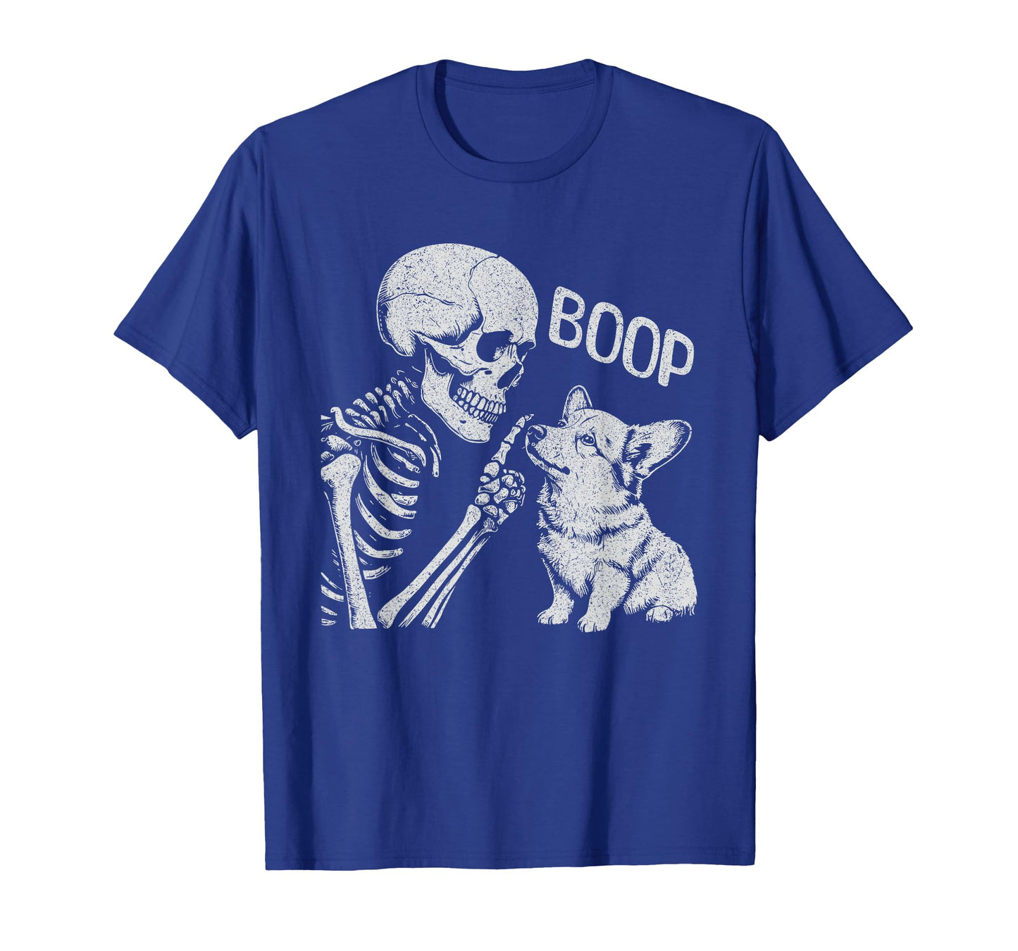 Funny Skeleton Hand Goth Boop Corgi Dog Nose Halloween T-Shirt